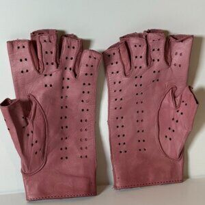Pink Italian Leather Driving Gloves